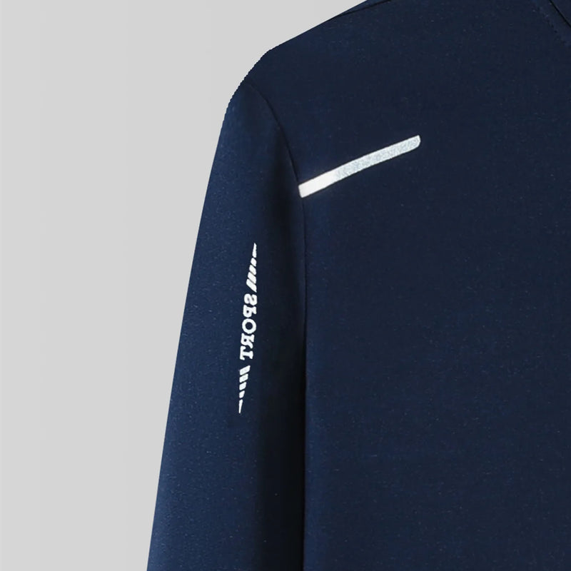 Men's Casual Sportswear Set, Spring and Autumn Stand - Up Collar Open Jacket, Elastic Waist Pants, Two - View 3 | SAMAG