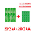 1.5V Rechargeable AA    AAA 4.8-3.8Ah Battery For Torch Toys Clock MP3 Player Replace Ni-Mh Battery