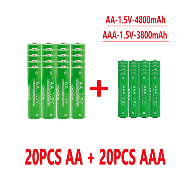 1.5V Rechargeable AA    AAA 4.8-3.8Ah Battery For Torch Toys Clock MP3 Player Replace Ni-Mh Battery