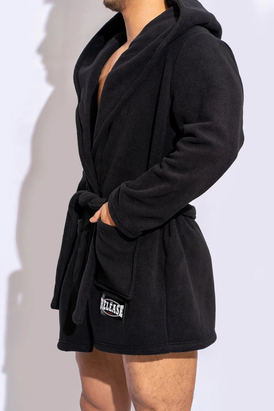 Men's Bathrobe Short Style Thick Comfortable Soft Plush Fleece Solid Color Pajama Casual Home Warm Bath Robes