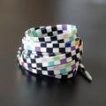 Black White Checkerboard Shoelaces Men Women Trend Personality Sneakers Sport Casual High Low Top Canvas Shoes Laces Dropship