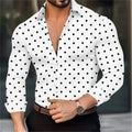 Men's button-down long-sleeved polka dot lapel shirt | SAMAG
