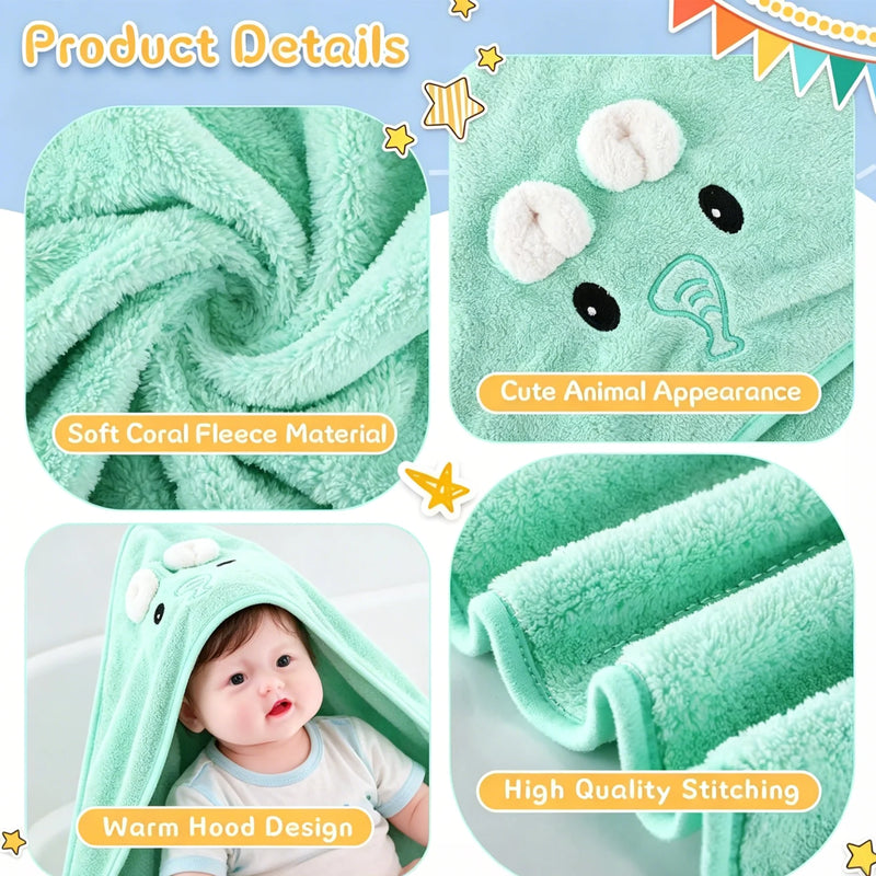 1 Piece of Infant Bathrobe, Baby Bath Towel, Bath Towel for Boys and Girls, Large Towel with Hood, Baby Swaddle Blanket, Newborn Baby Children's Bath Bedding