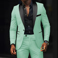 Men's slim-fit Suit 2-piece Wedding Groom Tuxedo Shawl | SAMAG