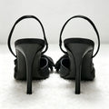 Luxury Silver High Heeled Sandals Women Sexy Pointed Toe Back Strap Thin Heels for Women Elegant Bow Design Banquet Dress Shoes