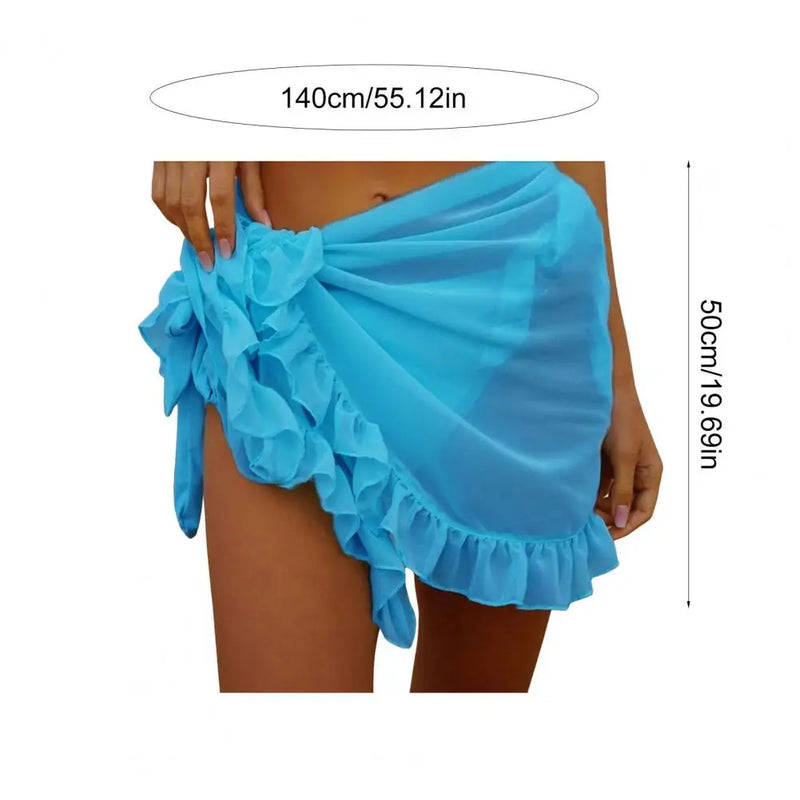 Bikini Cover-Ups Wrap Pareo Scarf for Women Chiffon Swimwear Cover Up Wraps Beach Sexy Skirts See-Through Scarf Cover Up Dress 1