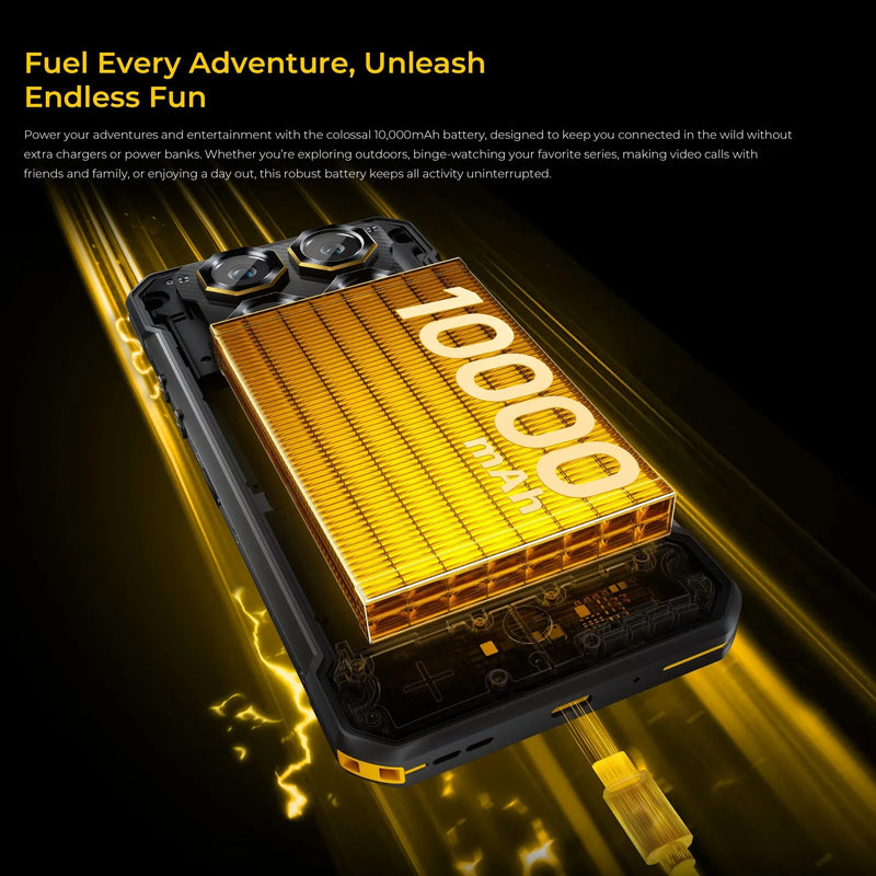 OUKITEL WP60 5G Rugged Smartphone 10000mAh Battery 7.2 Inch HD+ 120Hz 16GB RAM +512GB ROM 108MP Dimensity 7025  Android 15 NFC