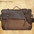 Vintage Military Canvas Leather Men Messenger Bag Men Shoulder Bag Men Bag tote Handbag Leather Briefcase Crossbody Bag Sling