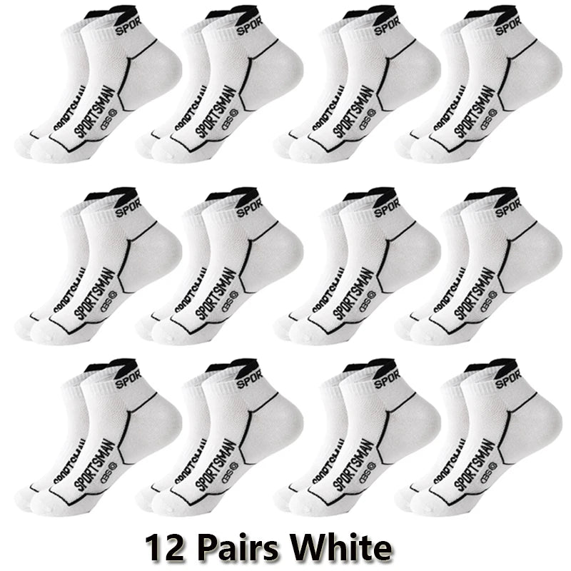 12 Pairs Summer Socks Men's Ankle Running Sports Mesh | SAMAG