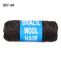 1pcs Brazilian Wool Hair Synthetic Crochet Hair Extensions for Women African Hair Yarn for Natural Black, Jumbo Braids