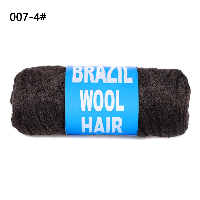 1pcs Brazilian Wool Hair Synthetic Crochet Hair Extensions for Women African Hair Yarn for Natural Black, Jumbo Braids