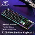 AULA F2088 Mechanical Keyboard Retro Punk 104 Keys RGB Backlit Wired Anti-Ghosting Magnetic Wrist Rest for PC/Mac