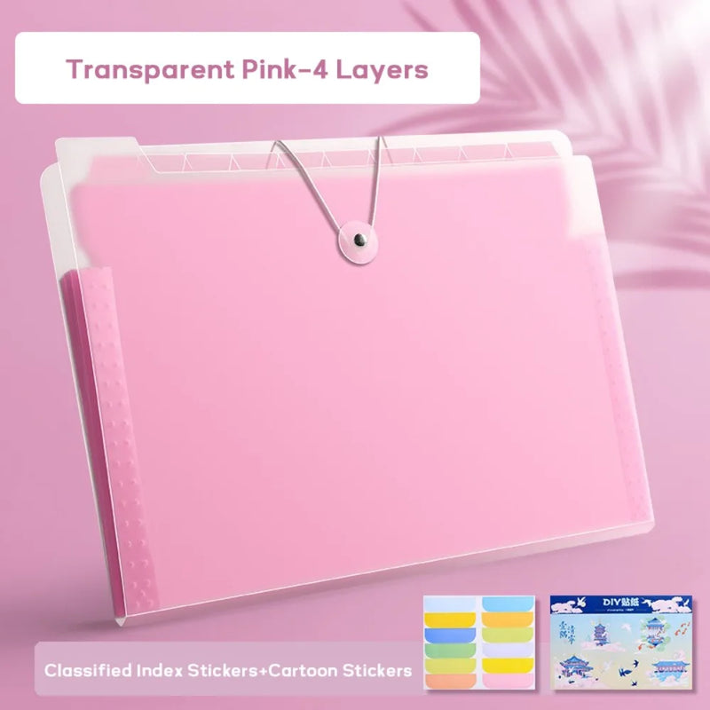 Waterproof A4 File Folder 4/8/12 Pockets Classified Storage Organ Bag PP Test Paper Storage Portfolio Organizer Student