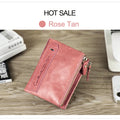 CONTACT'S Fashion Genuine Leather Women Wallet Bifold Card Holder Coin Purse Small Women's Purse Money Clip Men Pocket Wallets