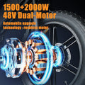 Deepower S8 Electric Bicycle Dual drive 3500W Dual Motor Electric Bike 48V 60AH Removable Battery 20 Inch Fat Tire Adult Ebike