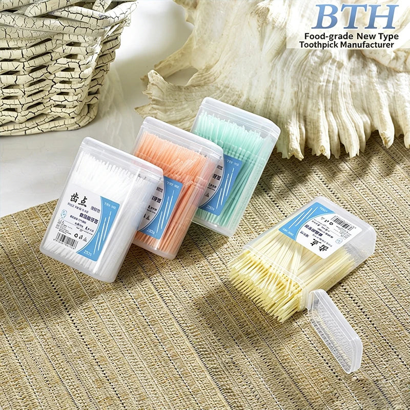 200/400/600pcs Toothpick Disposable Family Box Packed Portable Ultra Fine Pick Double Head Portable Oral Care Teeth Clean Sticks