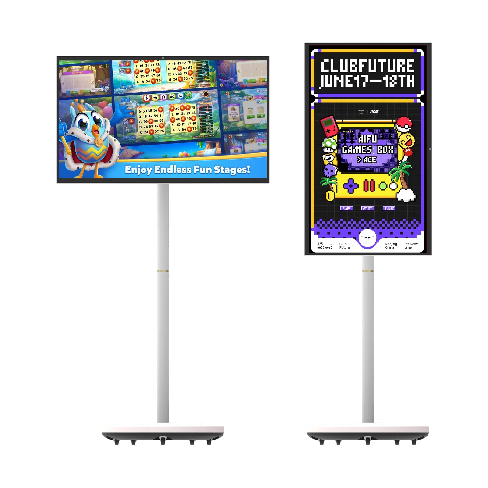 32-inch Portable Smart Tv Monitor with Touchscreen Display Mobile Standing Monitor for Studying Workout Gaming