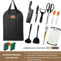 All New 10-Piece Portable Camping Cookware Set - Non-Stick Utensils with Storage Bag for Camping BBQ & Picnic