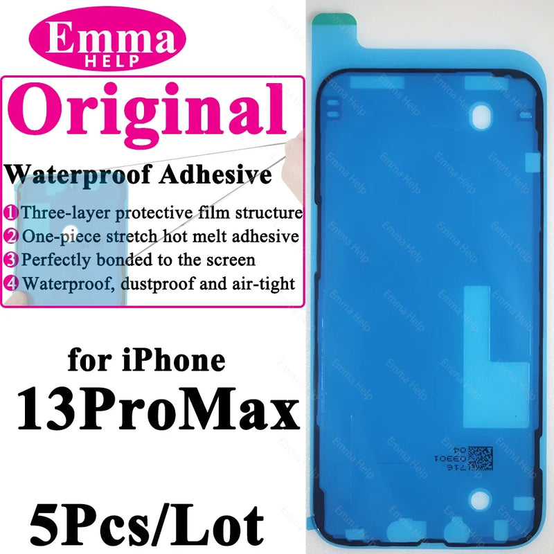 5Pcs Waterproof Sticker for iPhone 13 12 11 Pro Max 14Plus 3M Adhesive LCD Screen Frame Seal Repair Adhesive iphone Acccessories
