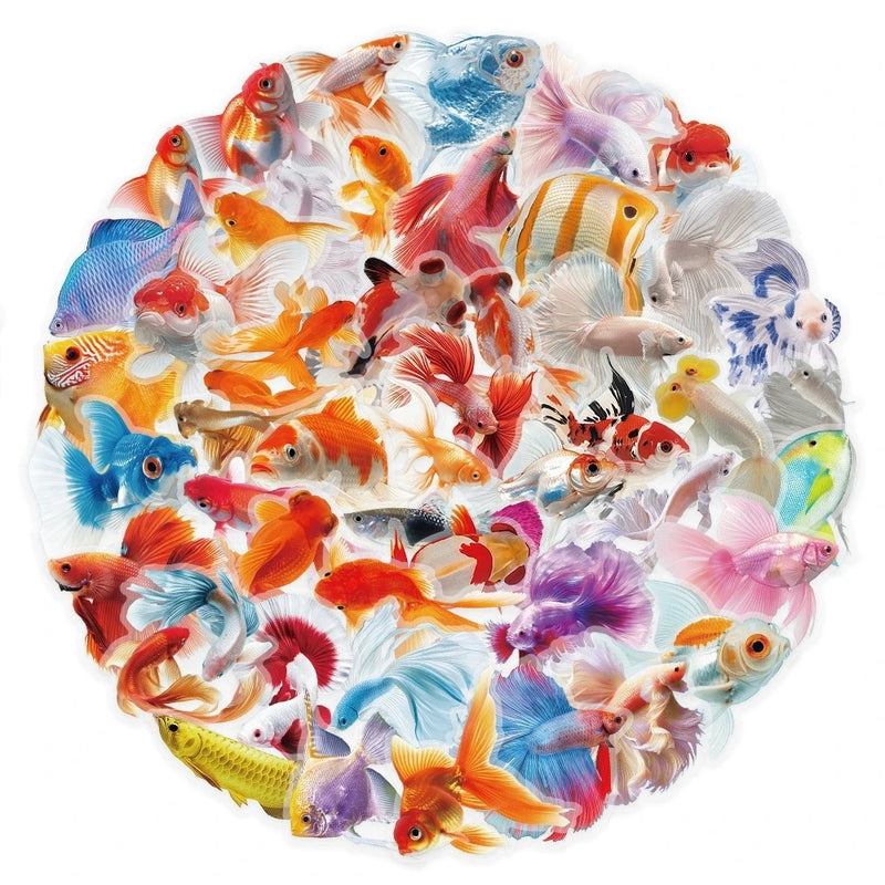 Cartoon Colorful Goldfish Stickers Waterproof Transparent - View 5 | SAMAG