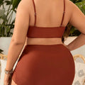 VigoJany Solid High Waist Skirt Plus Size Swimwear Women | SAMAG