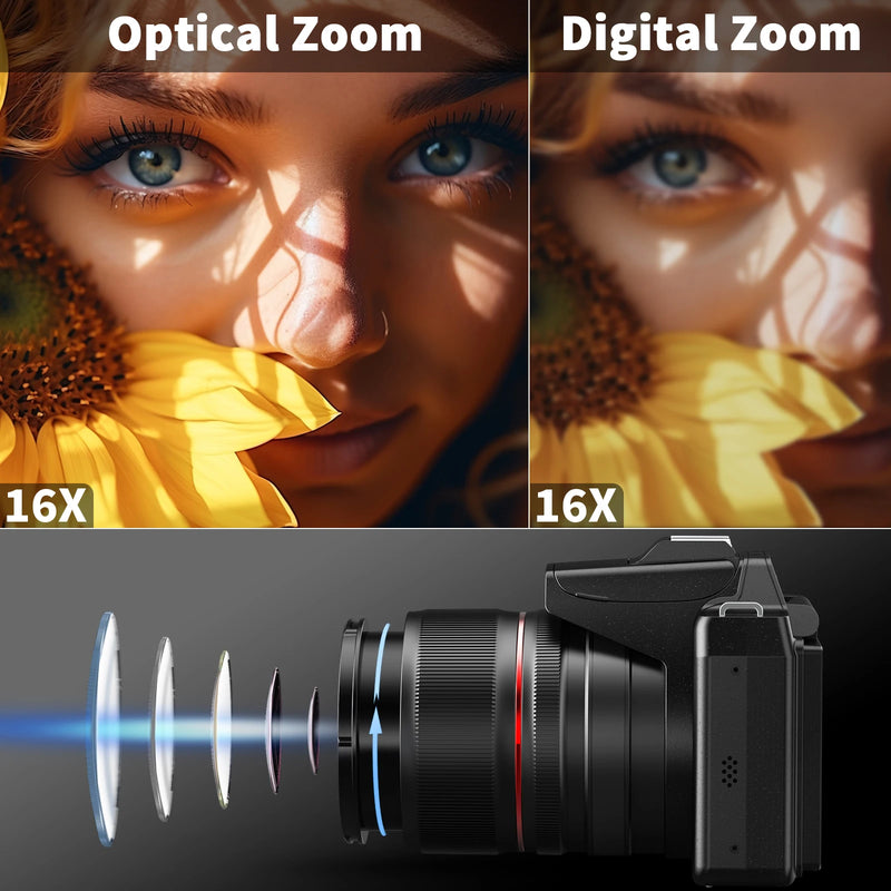 NBD 5K&64MP Digital Cameras For Photography, 16X Optical - Visuel 3 | SAMAG