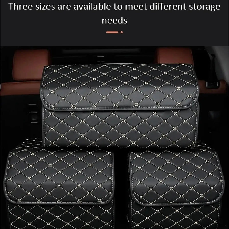 Car Trunk Organizer Box Large Capacity Auto Multiuse Tools Storage Bag Stowing Tidying Leather Folding for Emergency