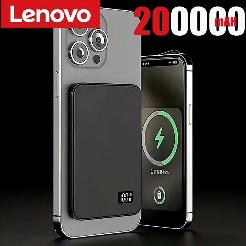 Lenovo 500000mAh Thin Magnetic Wireless Power Bank PD22.5W Fast Charging Portable External Battery for Magsafe For iPhone Huawei