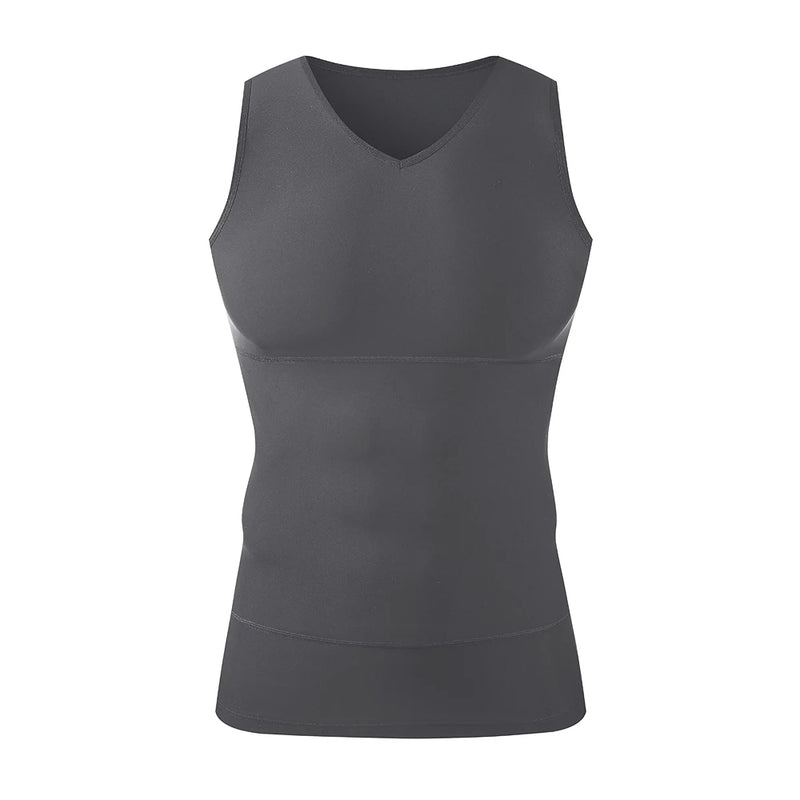 Men's V Neck Shapewear Compression Sleeveless Vest Breathable Slim Fit Undershirt for Running Fitness Daily Casual Summer Wear