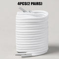 4 Pcs(2 Pairs) Round Shoelaces 4mm for Sneakers Boots, Durable Anti-Slip Sports Laces, 80-160cm Solid Colors Replacement