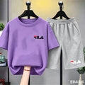 Summer Brand White T - shirt+Shorts Two - piece Set Kids - View 10 | SAMAG