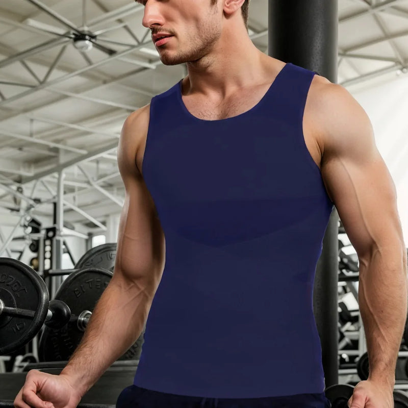 Men Compression Shirts for Men Shapewear Chest Abdomen Control Body Shaper Slimming Undershirt Workout Vest Tank Top