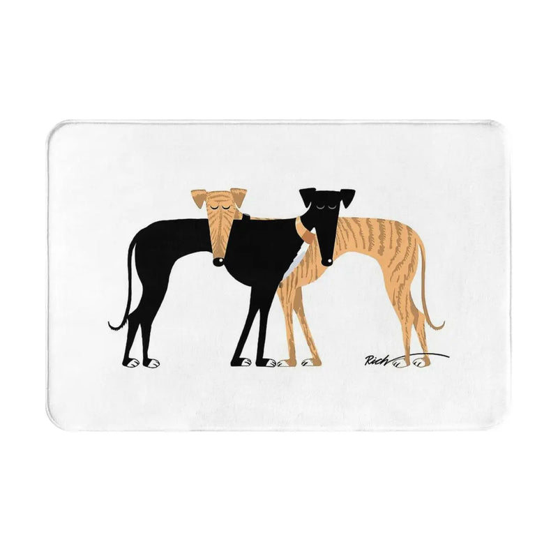 Greyhound Dog Bath Mat Head Rest Brindle Hound Doormat Kitchen Carpet Entrance Door Rug Home Decor