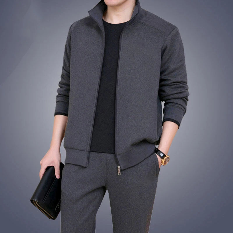 Men's autumn and winter two - piece trendy cardigan sweater casual sports set full youth top and pants - View 2 | SAMAG