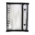 A5 6-Ring Transparent PVC Binder Cover Dual Snap Closure Clear Notebook Organizer for Paper Documents Planner Protection
