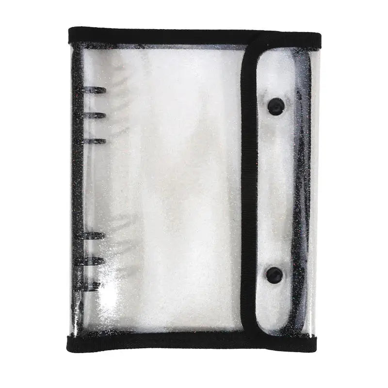 A5 6-Ring Transparent PVC Binder Cover Dual Snap Closure Clear Notebook Organizer for Paper Documents Planner Protection