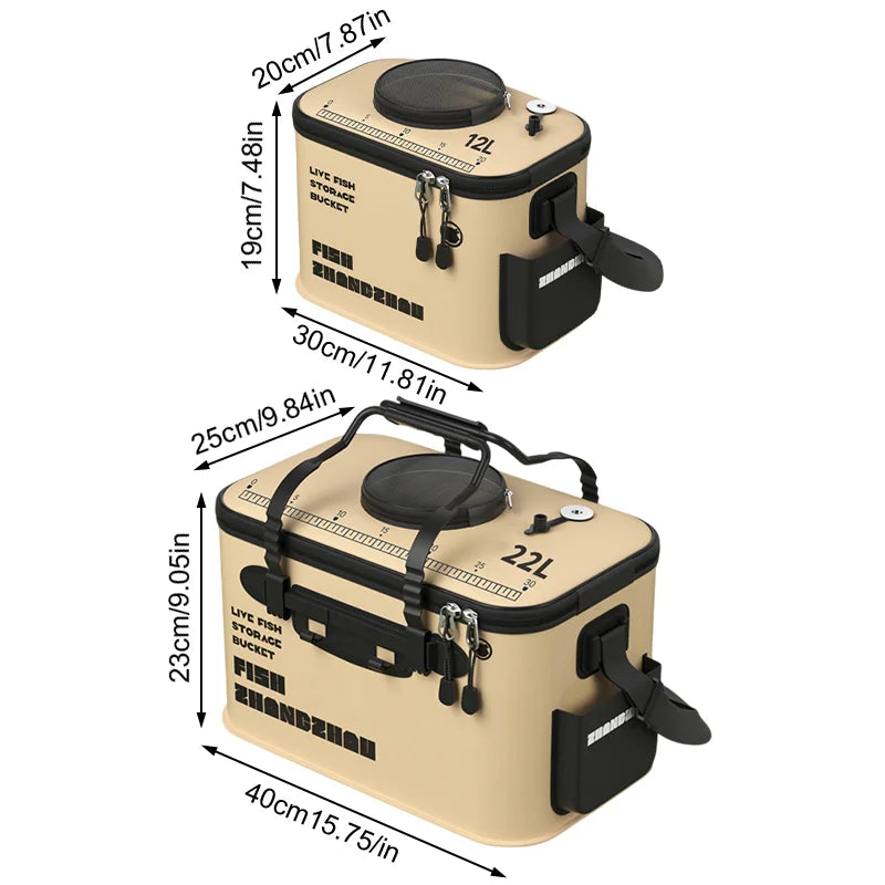 Portable folding fishing box, outdoor large capacity fish | SAMAG