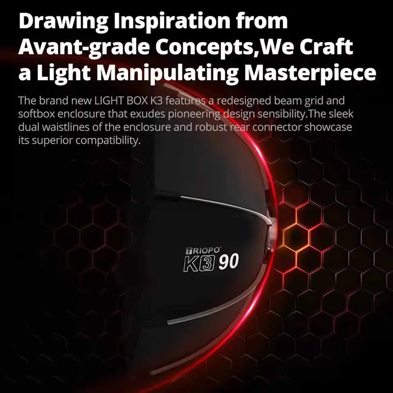 TRIOPO K3 Series 55cm 65cm 90cm 120cm Quick-Setup Octagon Softbox with Bowens Mount for LED Video Light Photography Modifier