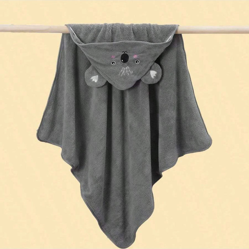 1 Piece Unisex Baby Animal Face Hooded Towel, Unique Animal Design Baby Hooded Towel, Ultra-Soft Newborn Bath Towel, Essential Baby Hooded Towel, Coral Fleece Children's Cartoon Bath Towel Hooded Cape, Bathroom Supplies, Baby