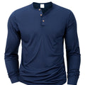 New Men's Henley T-shirts Long Sleeve Basic Casual Band | SAMAG