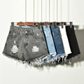 Factory Direct 2026 Summer Korean Style Plus Size Women's Denim Shorts, Ripped Stretch Jeans Shorts for Curvy Ladies