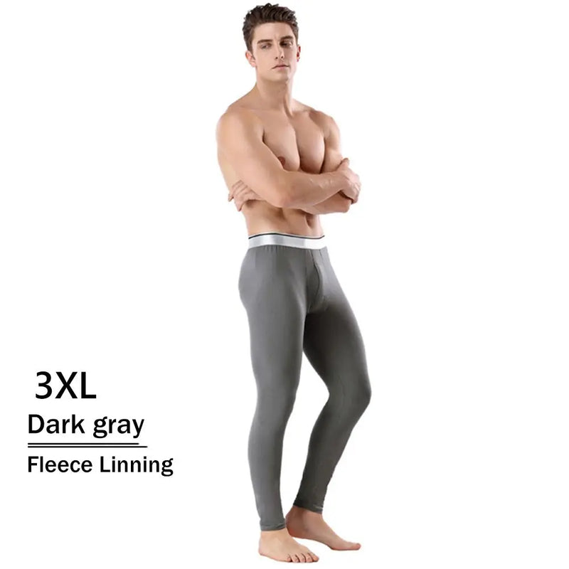 Men's Thermal Underwear Pants Winter Thick Fleece Lined Long Johns Warm Leggings Base Layer Bottoms