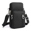 Waterproof Nylon Mini Crossbody Phone Bag for Women Heart Metal Zipper Multi Compartment Shoulder Arm Bag Phone Purse Wallet