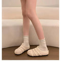 Summer Women Knitted Clogs Breathable Hollow Out Mules Retro Casual Platform Slip On Slippers Soft Beach Outdoors Walking Shoes