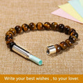 JD Natural Stone Stainless Steel Tube Secret Message Bracelet Women Men Cool Can Place Notes Friendship Couples Wishing Jewelry