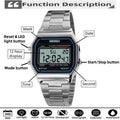 Unisex Digital Bracelet Watches Luxury Stainless Steel Strap LED Waterproof Chronograph Fashion Alarm - Visuel 2 | SAMAG