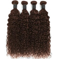 4 Chocolate Brown Water Wave Bundles Ombre Colored Deep Curly Raw Human Hair Bundles Deal Hair Extension Hair Weave Double Weft