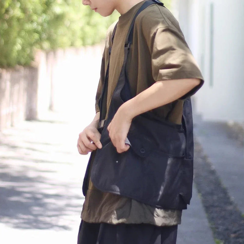 Men Vests Fashion Casual Big Pocket Hip Hop Streetwear Japanese Harajuku Y2k Top Slight Stretch Sleeveless