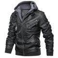 Leather Vintage Locomotive PU Leather Jacket Autumn And Winter Detachable Men's Hooded Jacket