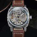 Men Automatic Watch Retro Style Mechanical Watches Skeleton Carve Waterproof Leather No Logo Mens Watch Boyfriend's Gift